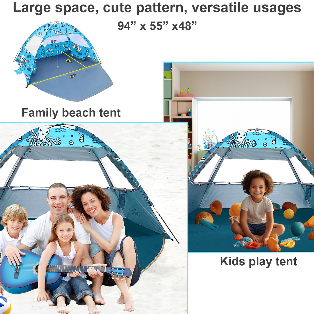 Ocean World Beach Tent for Baby, Kids, and Family