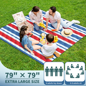 
                  
                    79"x 79" 5-Layer XXL Waterproof Outdoor Blanket - Red Stripe - Kidz-Adventure.com
                  
                