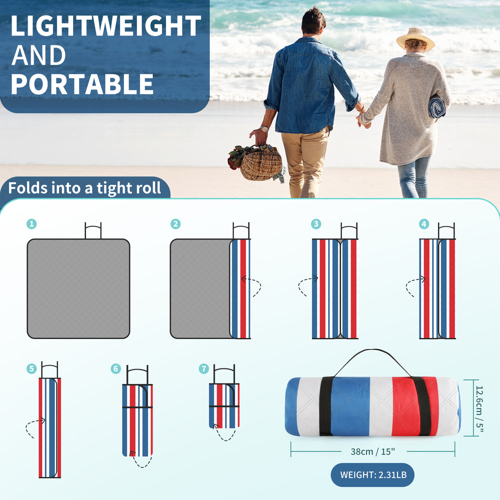 
                  
                    79"x 79" 5-Layer XXL Waterproof Outdoor Blanket - Red Stripe - Kidz-Adventure.com
                  
                