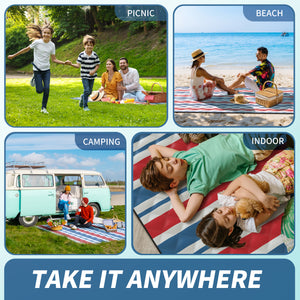 
                  
                    79"x 79" 5-Layer XXL Waterproof Outdoor Blanket - Red Stripe - Kidz-Adventure.com
                  
                