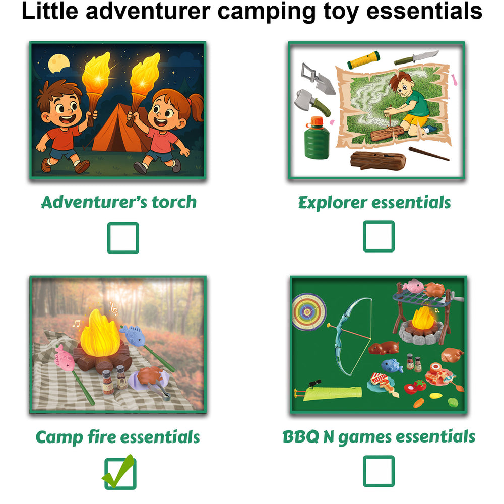 
                  
                    Kids camping toys essentials - campfire and grill set
                  
                