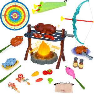 
                  
                    Kids camping toys essentials - campfire, BBQ grill set and arrow/bow game set
                  
                