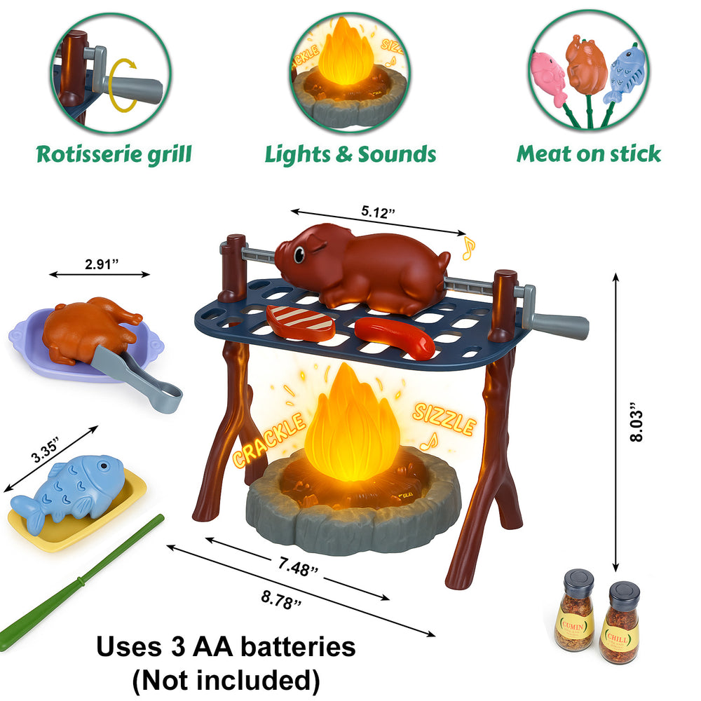 
                  
                    Kids camping toys essentials - campfire, BBQ grill set and arrow/bow game set
                  
                