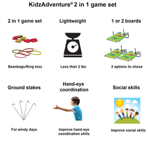 
                  
                    2 in 1 kids cornhole/ring toss game set (1 board) - Kidz-Adventure.com
                  
                