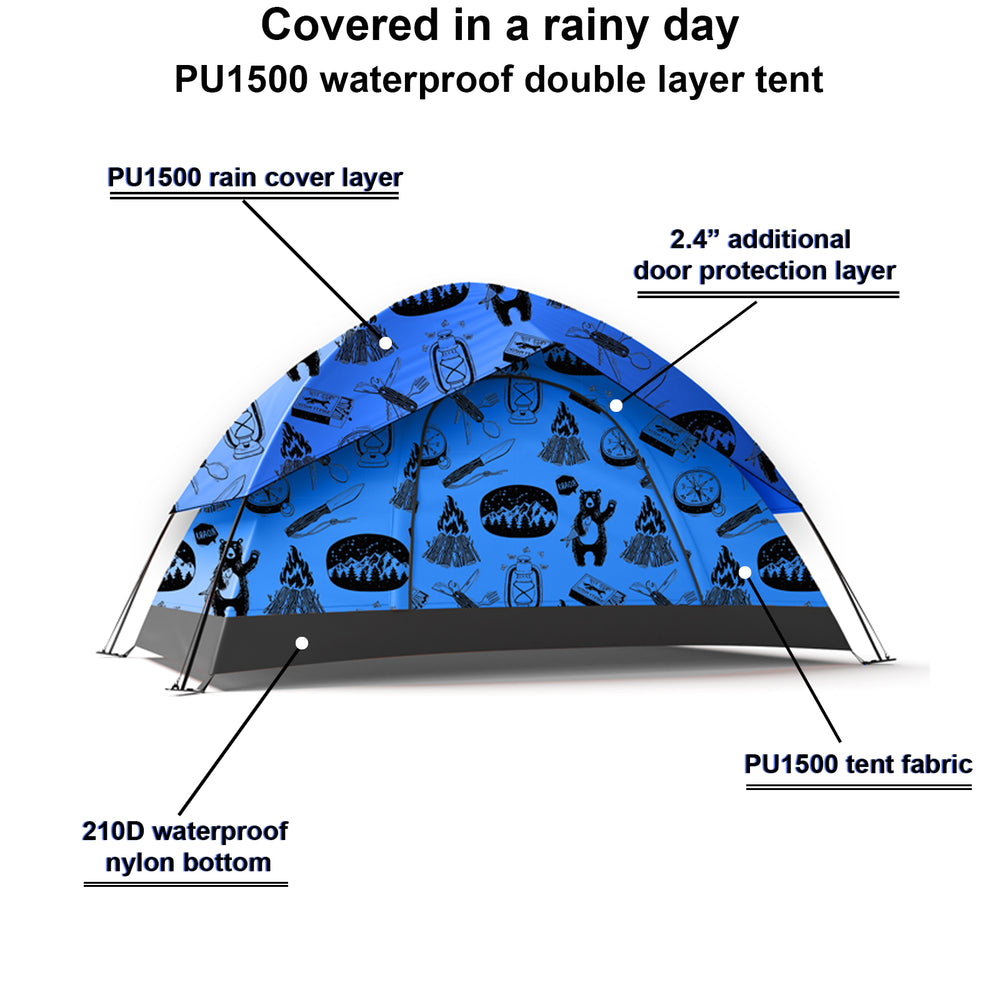 double layer tent Adventure Theme Kids Camping Tent / Kids Play Tent