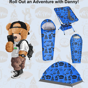 KidzAdventure 32 - 59°F Mummy Youth Sleeping Bag - Blue Adventure Theme